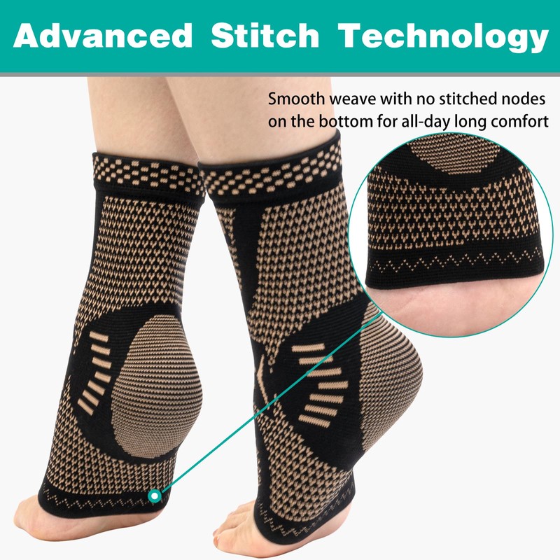 Ankle Brace for Plantar Fasciitis Relief, Copper Ankle Brace for