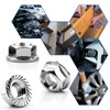 Mbsomnus Pack of 60 M6 Nut Flange Nuts with Locking