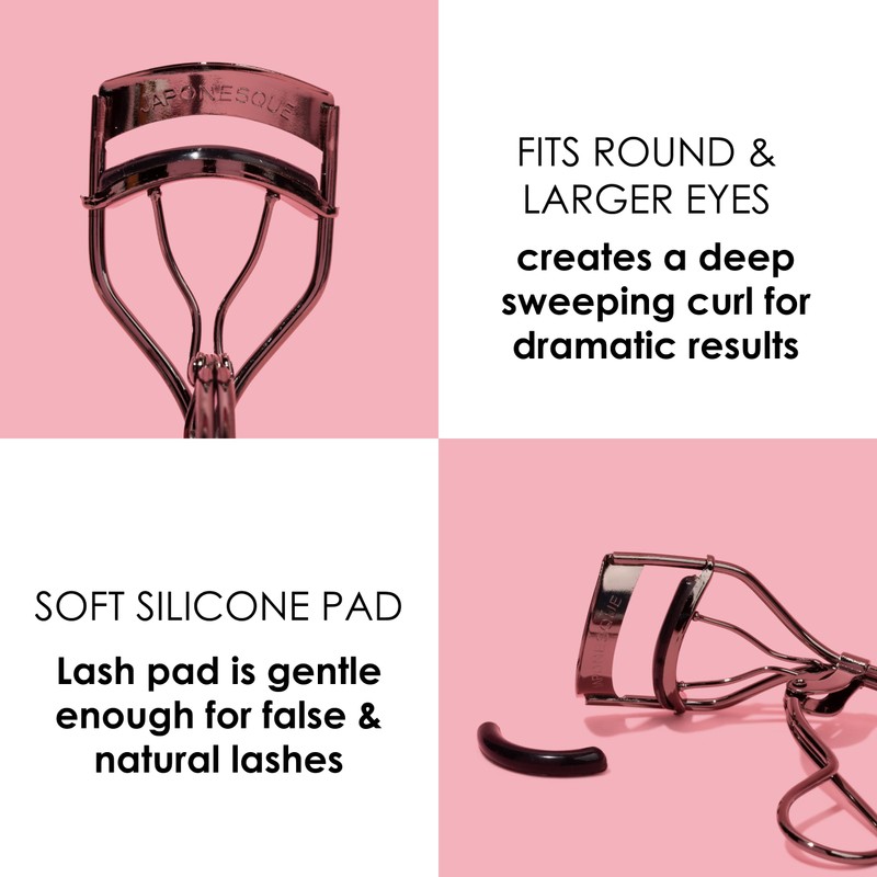JAPONESQUE Lash Curler Gunmetal, Keeps Lashes Curled for 8 Hours,