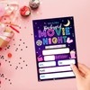 Zodvery Movie Night Birthday Party Invitations Cards - Backyard Movie