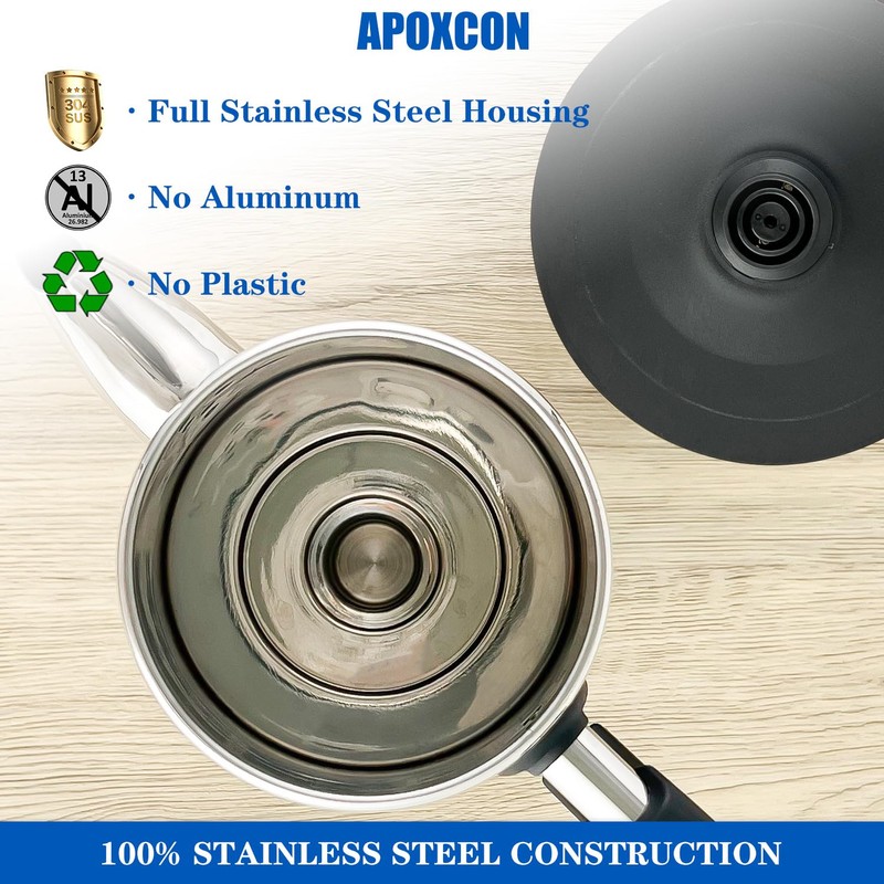APOXCON Electric Coffee Percolator Stainless Steel Coffee Maker with Clear