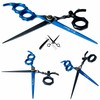 Two Finger Insert Blue and Black Hair Salon Barber Scissors