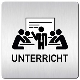 Türschilder24 XXL Door Sign 125 x 125 mm Teaching 003 1.5 mm Aluminium Solid Material 100% Made in Germany