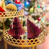 Sass & Belle Deep Red Tree & Diamond Paper Honeycomb