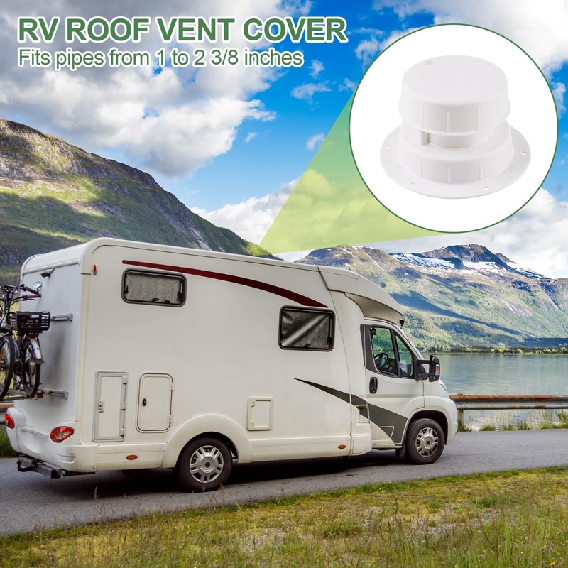 Janhemei RV Plumbing Vent Covers for Roof, 2 Pack White