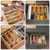 Upassion Bamboo Kitchen Drawer Organizer, 9 Inch Silverware Utensil Holder