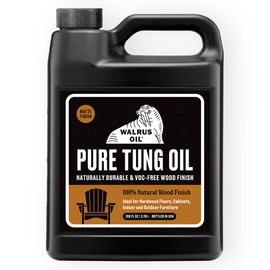 Walrus Oil - 100% Pure Tung Oil, Wood Finish for Any Woodworking Project, Natural, VOC-Free. 128oz / 1 Gallon Jug