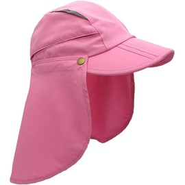 Magracy Wide Brim Sun Hat for Women Men Knitted Hat UPF50 + Neck Flap Hat Quick Dry Pink L, pink