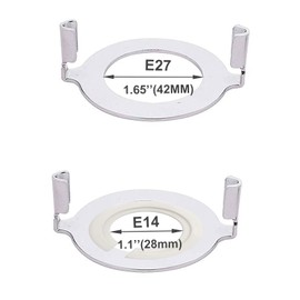 ECUDIS 2 Pcs Uno Lamp Harp Saddle Adapter Converter for E27 Sockets 1.65 Inch and 2 Pcs Uno Lamp Shade Reducing Rings E27 To E14 Adapter, Silver