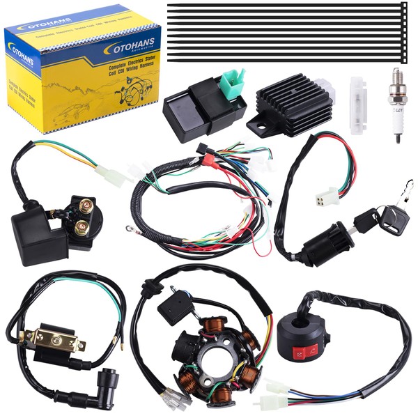 Complete Electrics Wiring Harness Coil Stator Solenoid Relay CDI Spark