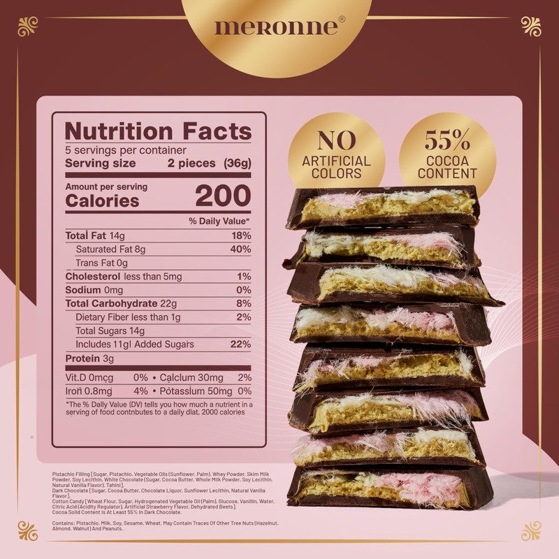 Meronne Angel Hair Dark Chocolate Bar – 6.35 oz (180g)