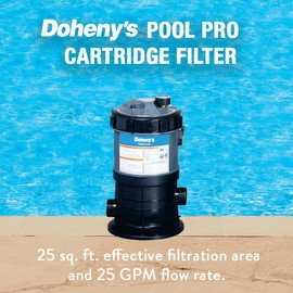 Doheny's Pool Pro Cartridge Filter Tank for Above-Ground Swimming Pools | 25 Sq. Ft. Filter Only | Extra-Large Non-Woven Cartridge for Clear Water & Max Flow |Durable Thermoplastic