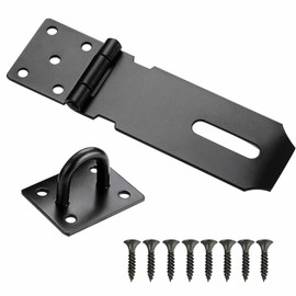 Stainless Steel Padlock Hasp and Staple Heavy Duty Shed Lock Hasp 4 Inch Shed Door Latch Gate Lock Latch Hinge Padlock Catch Door Clasp Latch Security Hasp for External Doors Window Cabinet Pet Cage