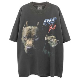 Blue Nose Pit Bull Washed & Oversized Heavyweight Shaka-Wear Heavy Metal Drop Shoulder Tshirt