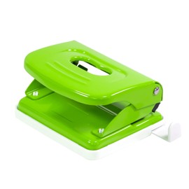 Idena 11533 Metal Hole Punch, Stop Rail with Format Display, Green, for 20 Sheets, Pack of 1