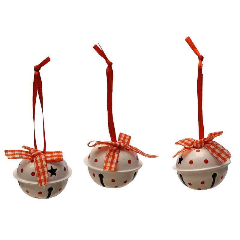 khevga traditional christmas tree ornaments: Metal bell tree decorations set