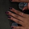 SXVME Uñas postizas cuadradas cortas, con degradado morado y negro,