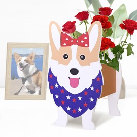 2D Corgi Planter, American Style Corgi Shape Garden Pots Plant Pots for Indoor/Outdoor Gardens Decoration, Cute, Surprise Gifts/Souvenirs for Pet Lovers