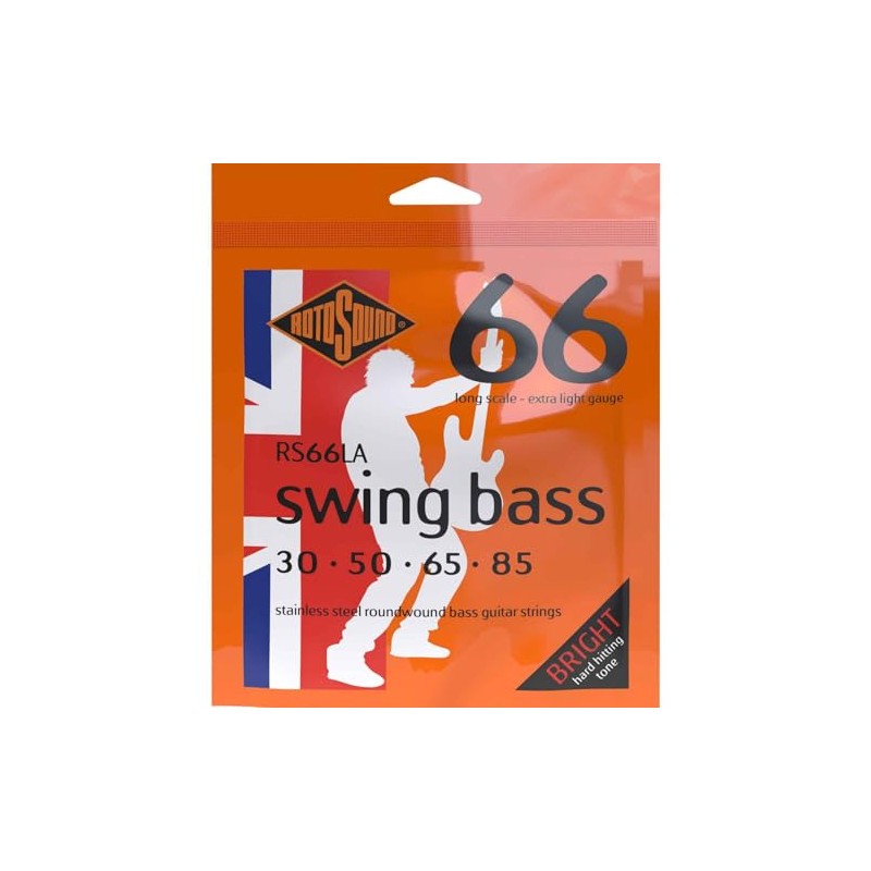 Rotosound RS66LA - Cuerdas para bajo de acero inoxidable 66