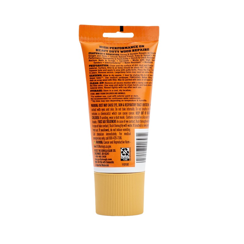 Gorilla All Purpose Wood Filler, Golden Oak Color, 6 Ounce