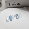 Blue fresh flower powder nails - double-sided tape / 블루생화파우더