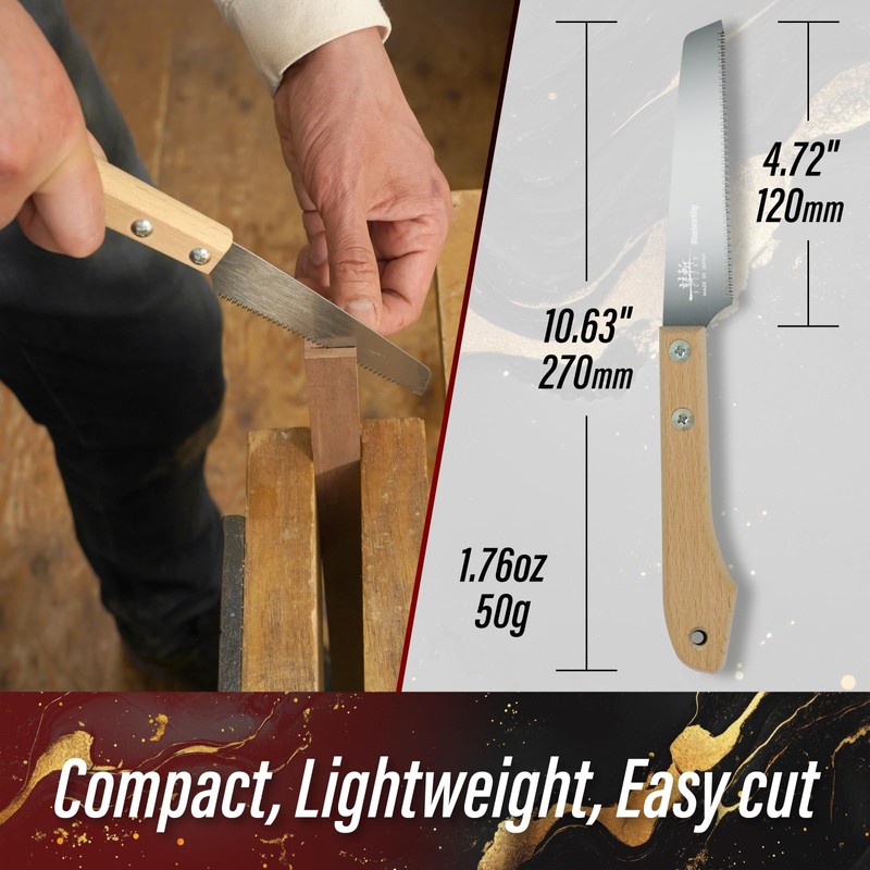SUIZAN Small Hand Saw 5" Versatile Wood Blade - Compact