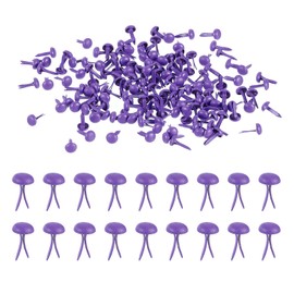 PATIKIL Paper Fasteners, 200 Pcs Mini Metal Round Head Fastener Split Pins for Craft Art Scrapbooking DIY Pins Supplies, Purple 0.3"x0.18"