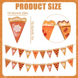 Goktvai Pumpkin Pie Pennant Banner, Thanksgiving Pie Slices Bunting Banner Harvest Home Mantel Decorations Fall Party Garland for Fall Harvest Party Supplies