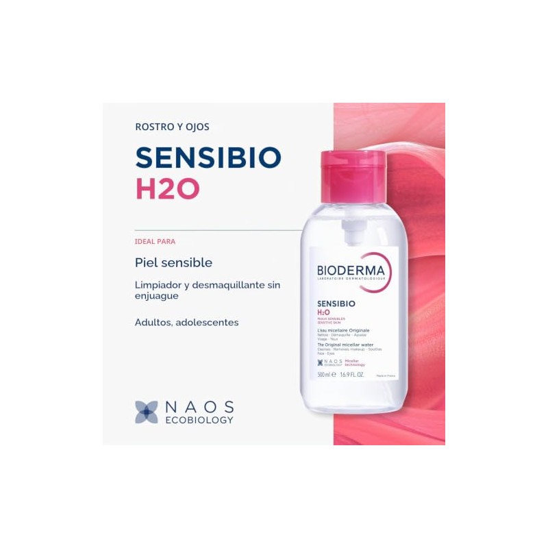 Bioderma Sensibio H2o - Micelle Solution 500ml - Reverse Pump,