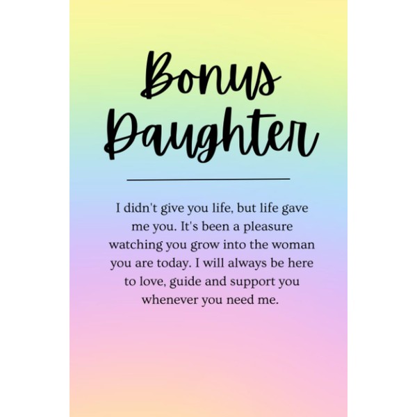 Bonus Daughter: A ombre rainbow coloured notebook for bonus daughter,
