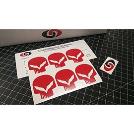 C7 Mini Skull Decal Corvette Jake Skull Sticker Z06 Z07 LT1 LT4 Select Color: (Gloss Red)