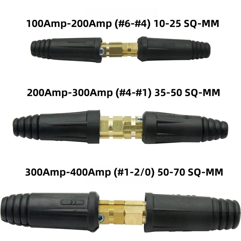 Welding Knight Welding Cable Joint Quick Connector Pair DINSE-Style 300Amp-400Amp