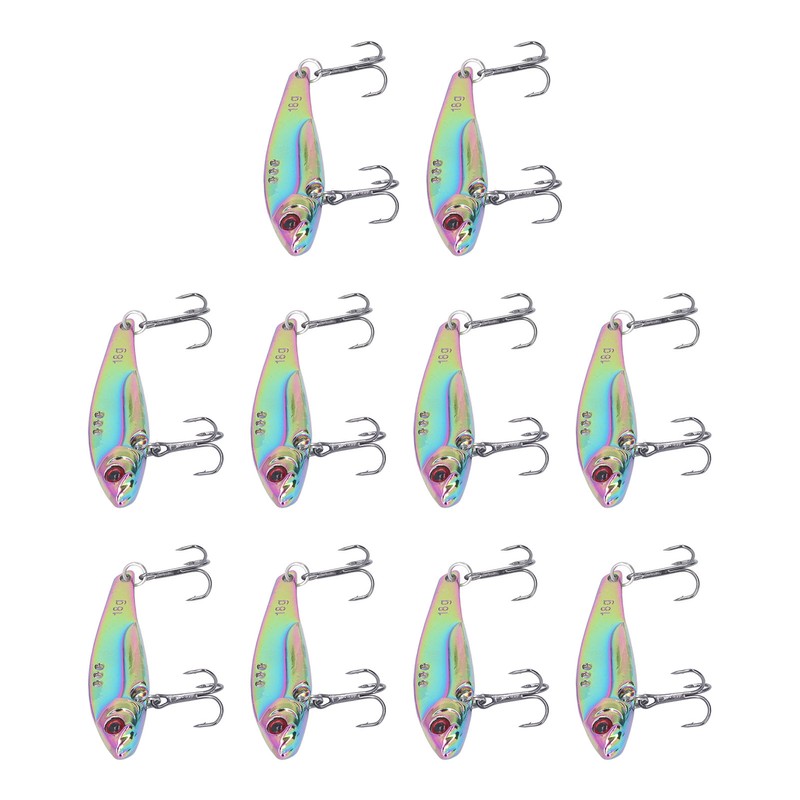 10PCS Fish Shape Artificial Bait High Simulation Aluminum Alloy Fishing