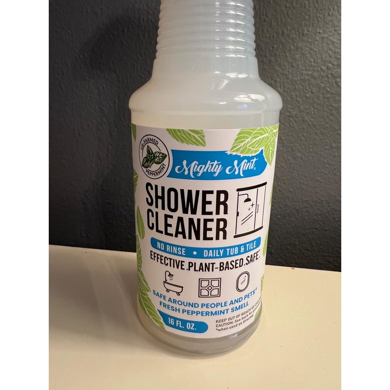 Mighty Mint Shower Cleaner, Non-Toxic, No-Rinse, No-Scrub, Daily Spray for