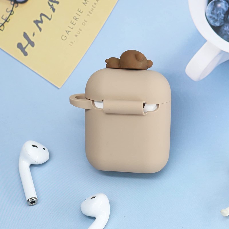 Wonhibo for Airpods Case, Cute Silicone Animal Soft Cover for
