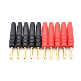zhenyu 10sets Black/Red 2mm Small Banana Plug Connectors Gold Plate Wire Solder Type Banana Plugs for 2mm Banana Jack Plug Adapter