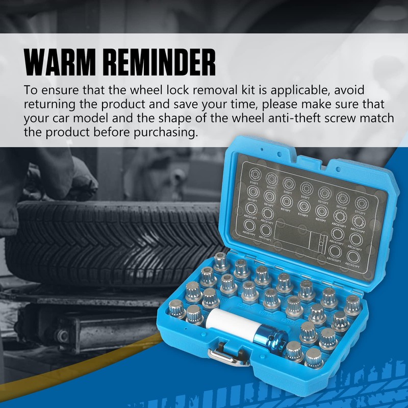 23pcs Wheel Lock Nuts Removal Kit Compatible with VW Volkswagen,