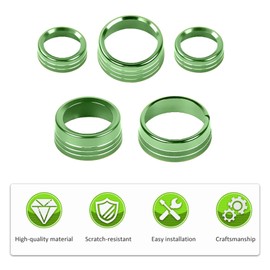 Voodonala for Dodge RAM Air Conditioner Headlight Switch CD Knob Trim for 2013-2017 Dodge RAM Aluminum 5pcs Green