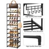 WEXCISE Narrow Shoe Rack 10 Tiers Tall Shoe Rack for