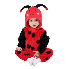 TONWHAR Unisex-Baby Animal Onesie Costume Cartoon Animal Outfit Homewear Kids' One-Piece Rompers(3-6 Months, ladybug)