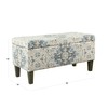 HomePop Large Decorative Storage Bench - Antiqued Blue