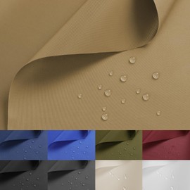 Nylon Fabric, 58" W 420D Waterproof Fabric 1 Yard Ripstop Nylon Fabric Outdoor Upholstery Twill Sewing Fabric for Patio Chair, Lining, Cushion, Purse, Tote Bag, Tent, Tarp Cover, DIY Project Khaki