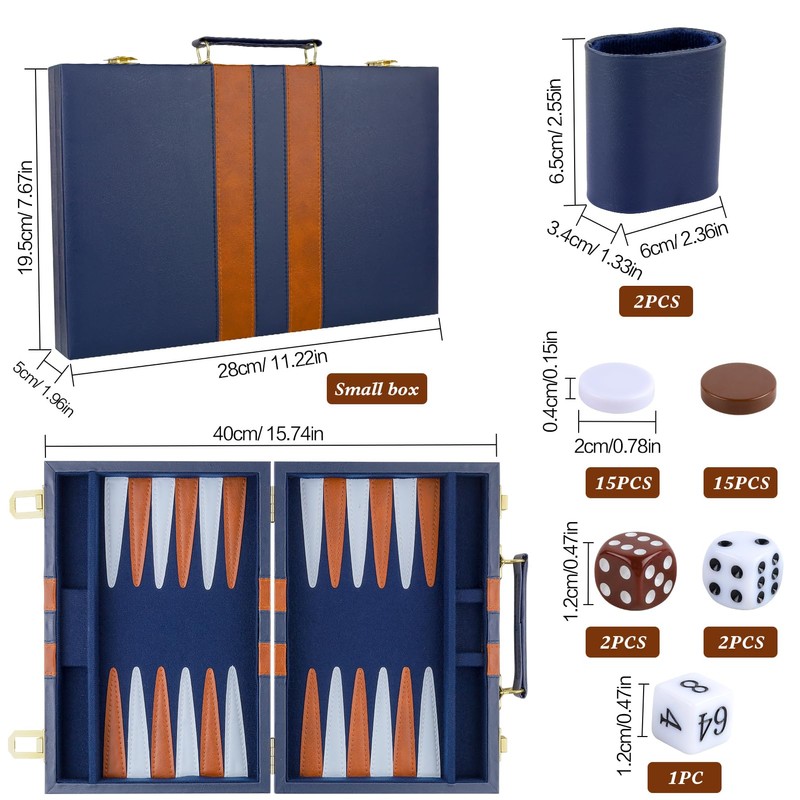 TOPTAN Backgammon Set 2 Players Classic Backgammon Sets for Adults