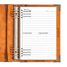 Lined Refill Paper, 240 Pages Loose Leaf Paper for A5 Binder 8 Ring Refillable Journal, 100GSM 120 Sheets Paper Inserts for Refillable Binder Planner 5.7”x8.3”