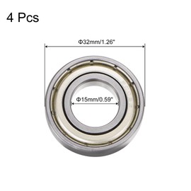 QUARKZMAN Set of 4 6002-ZZ Ball Bearings Deep Groove Ball Bearing Chrome Steel Z2 Double Metal Protected Bearing Skateboard Ball Bearing Set 15 mm x 32 mm x 9 mm Silver
