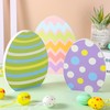 Threan 3 Pcs Easter Egg Table Wooden Signs Egg Farmhouse