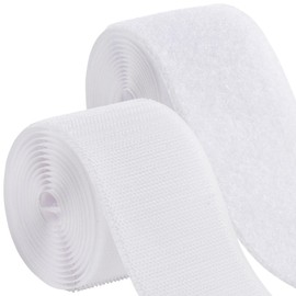 ECOHomes 2 Inch Wide x 6 FT Sew On Hook and Loop Tape for Fabric Roll, Sewable Sew-On Strips for Clothing, Clothes, Fabric | No Adhesive Sewing Fastener Straps, Easy Sew in, Strong Grip, White