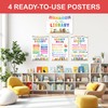 Lalunia 4 Pcs Library Rules Poster (11"x16") - Classroom Library