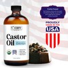 Castor Oil 100% Pure Organic Cold Pressed Unrefined Glass Bottle