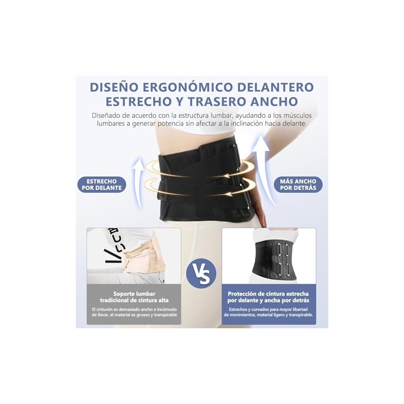 Soporte Lumbar para Hombre y Mujere,faja Lumbar de Doble Compresin